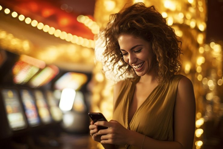 Lucky Neko slot game interface displayed on mobile phone running roulette online